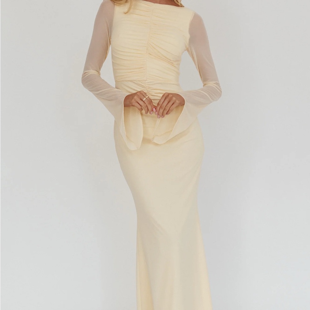 Selfie Leslie Cream Long Sleeve Dress